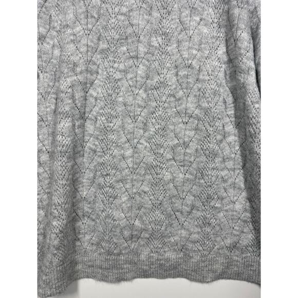 Croft & Barrow Plus Short Sleeve Pointelle Sweater Top Gray Size 4X Lightweight - Picture 5 of 16